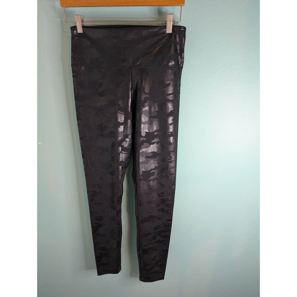 Simply Vera Vera Wang Womens Black Tonal Camo High Rise Leggings Medium Metallic